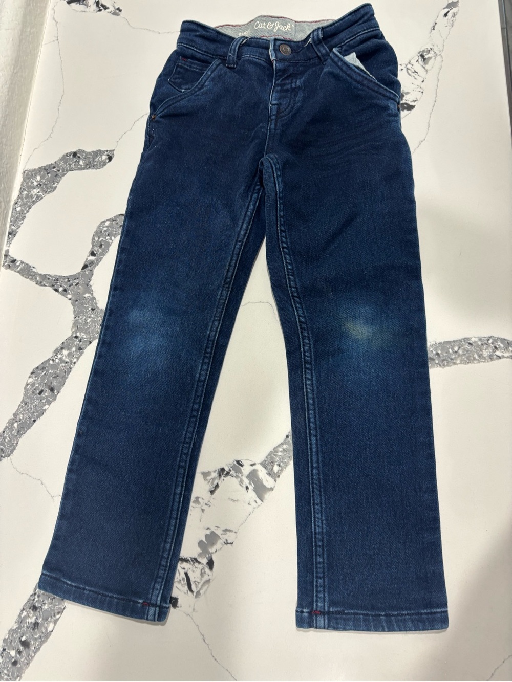 Cat & Jack Dark Denim Kids Jeans with Red Stitching toddler 5t